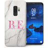 Samsung Galaxy S9 Plus Marble Personalised Initials TPU Gel Case - Pink