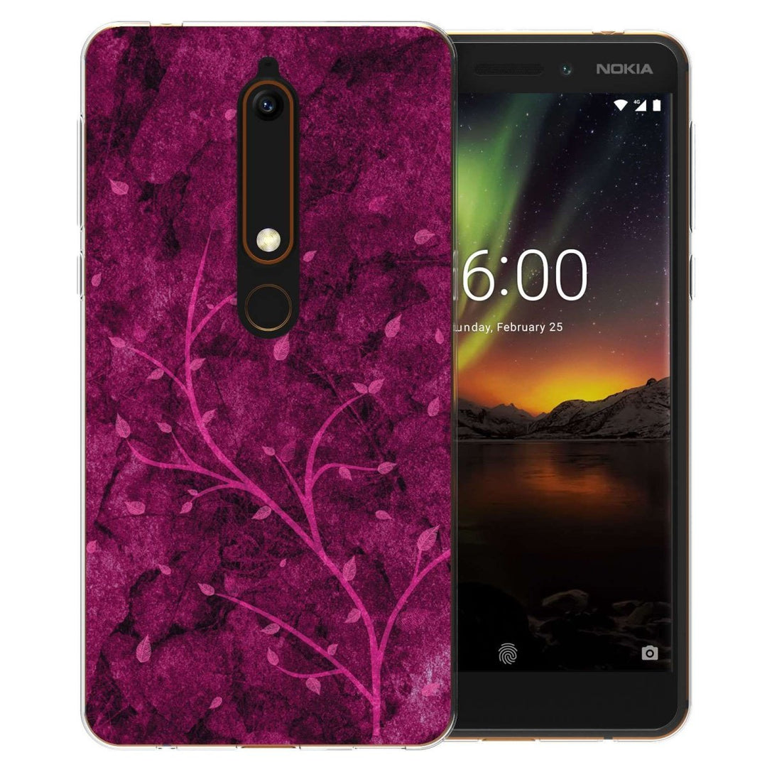 Nokia 6 (2018) Pink Tree TPU Gel Case - Mobile Madhouse