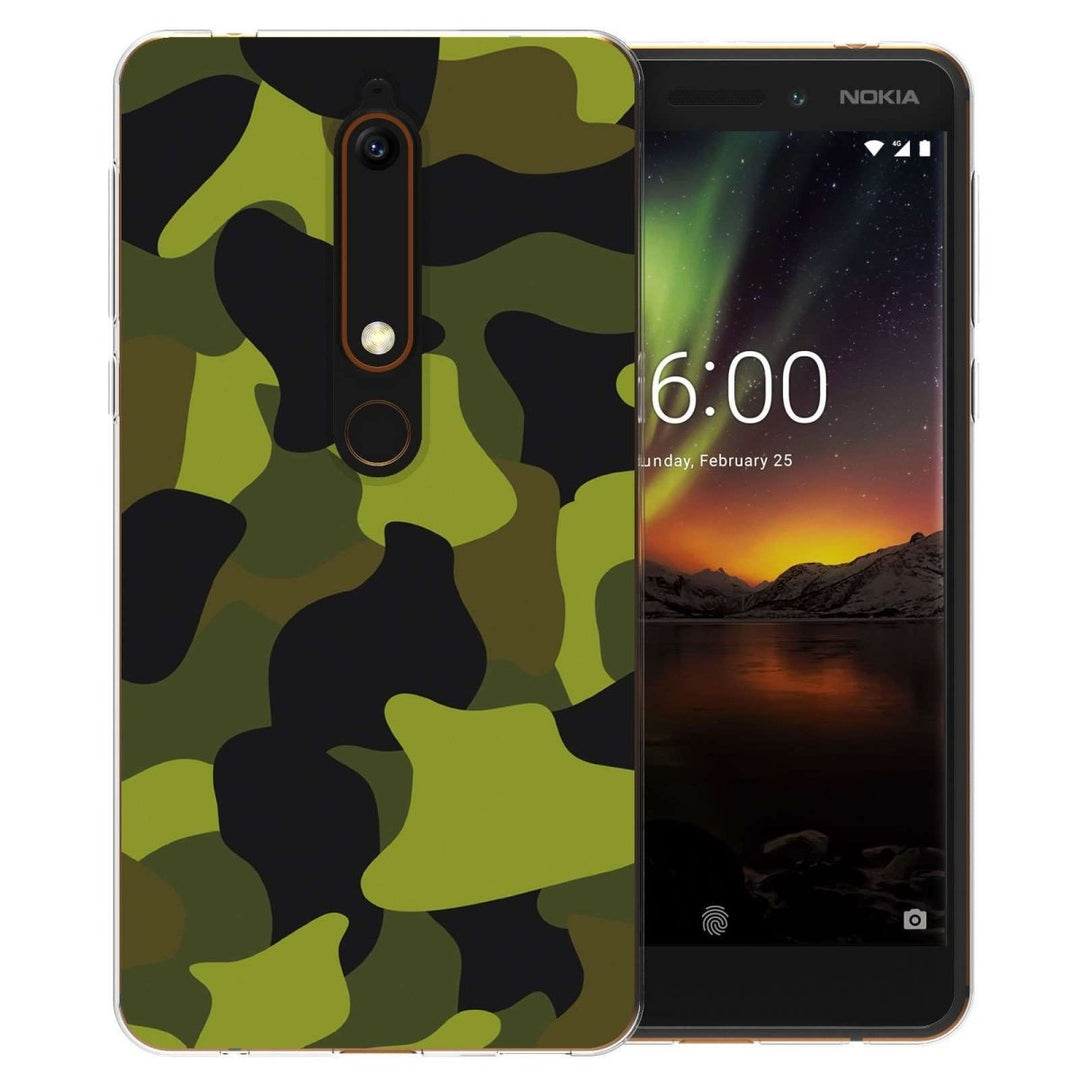 Nokia 6 (2018) Green Camouflage TPU Gel Case - Mobile Madhouse
