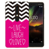 Nokia 6 (2018) Live Laugh Love Heart TPU Gel Case