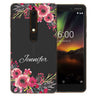 Nokia 6 (2018) Clear Floral Personalised TPU Gel Case