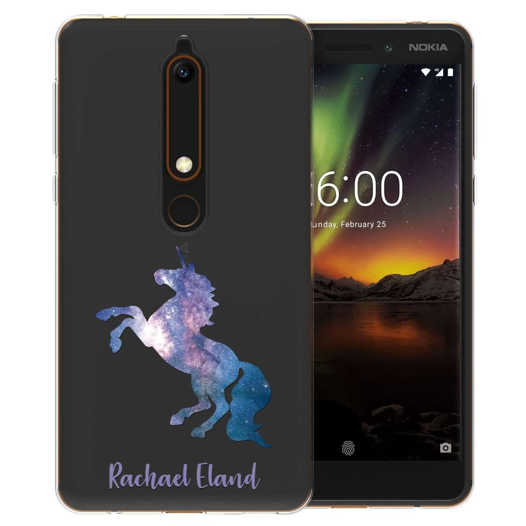 Nokia 6 (2018) Blue Unicorn Personalised TPU Gel Case - Mobile Madhouse