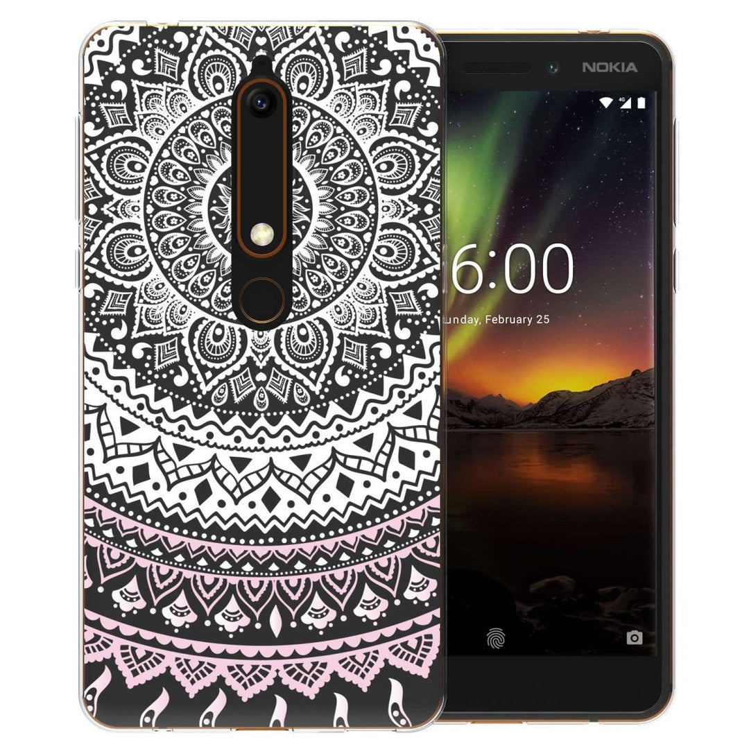 Nokia 6 (2018) Mandala TPU Gel Case - White - Mobile Madhouse
