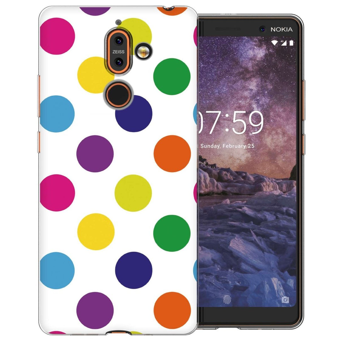 Nokia 7 Plus Multi Colour Polka Dot TPU Gel Case - Mobile Madhouse