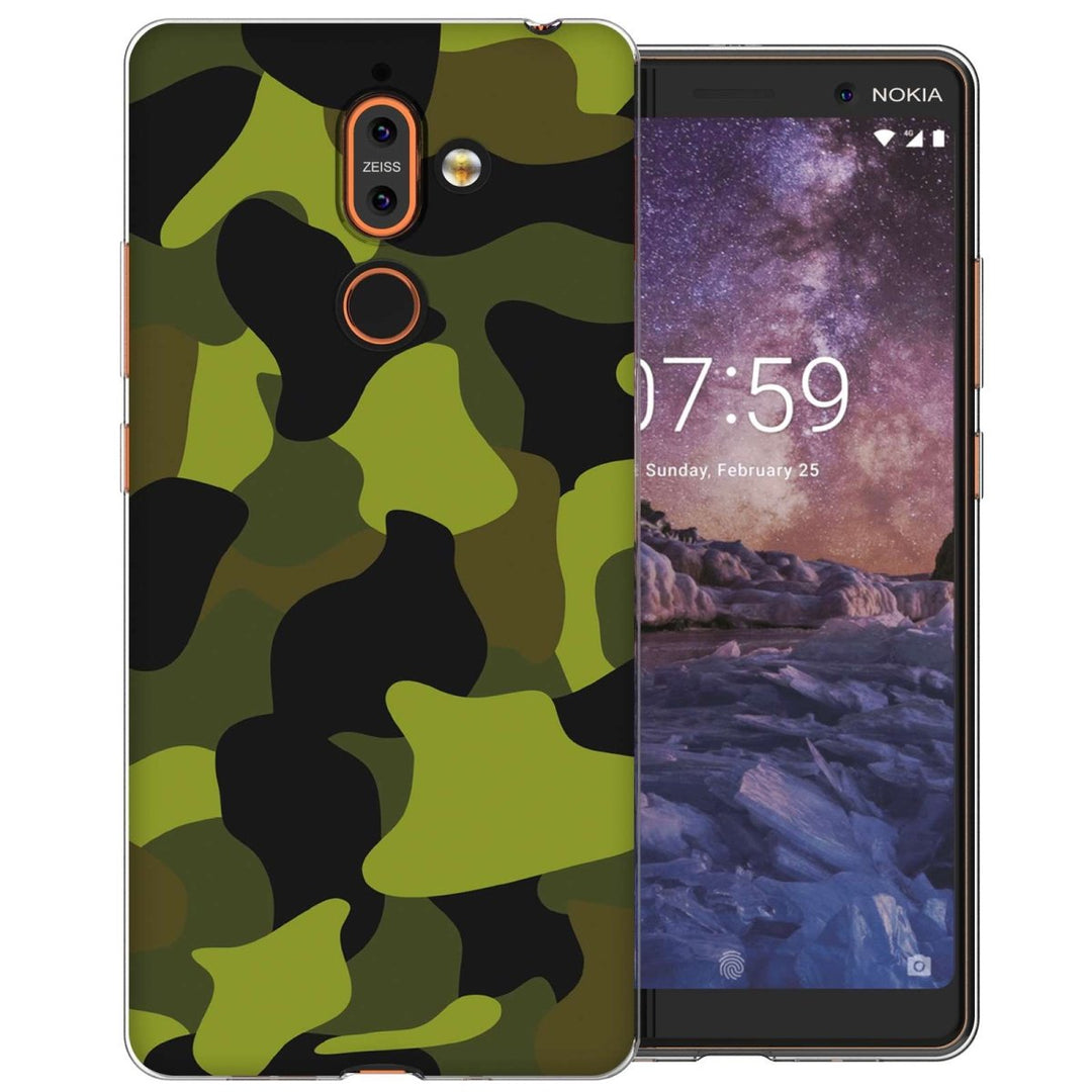 Nokia 7 Plus Green Camouflage TPU Gel Case - Mobile Madhouse