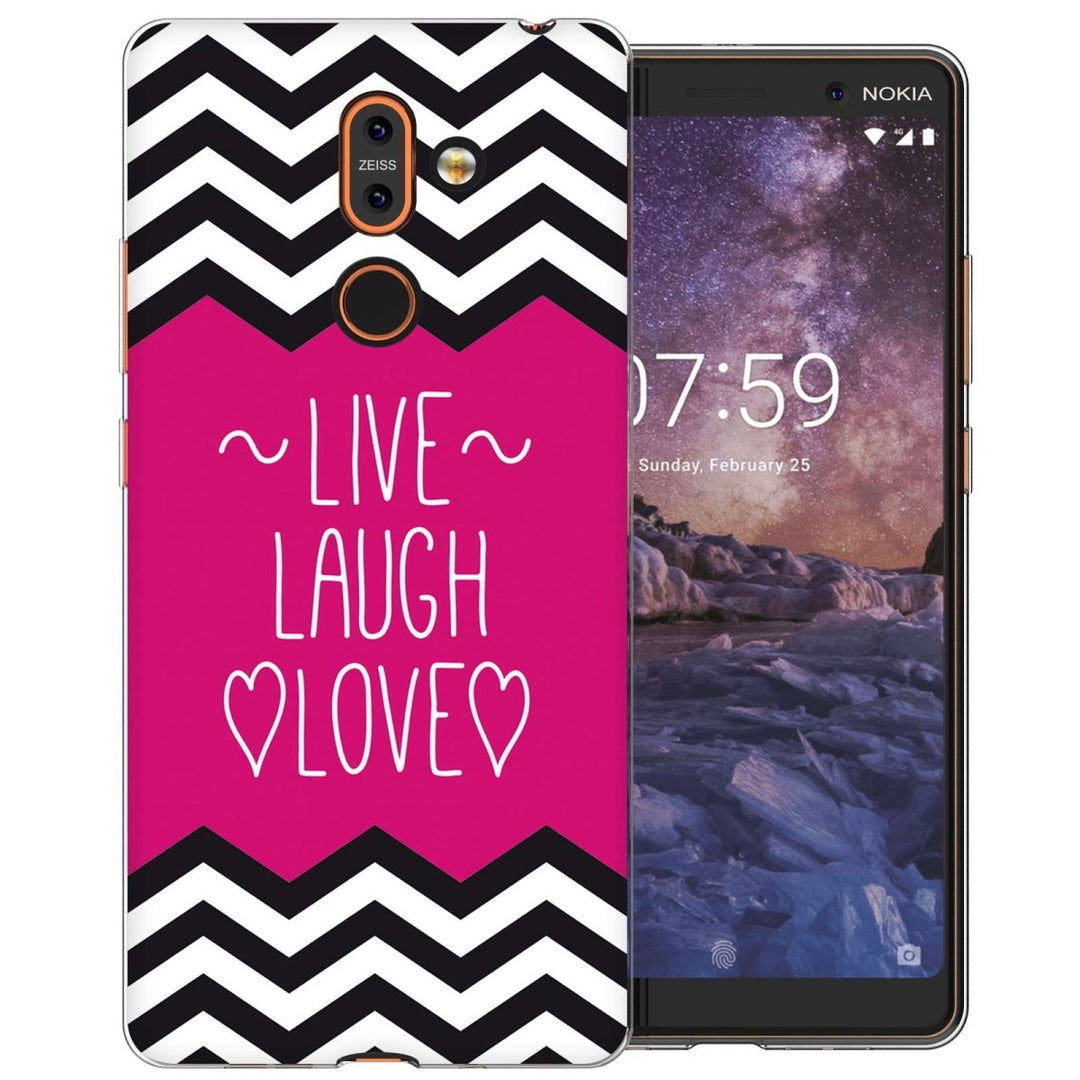 Nokia 7 Plus Live Laugh Love Heart TPU Gel Case - Mobile Madhouse