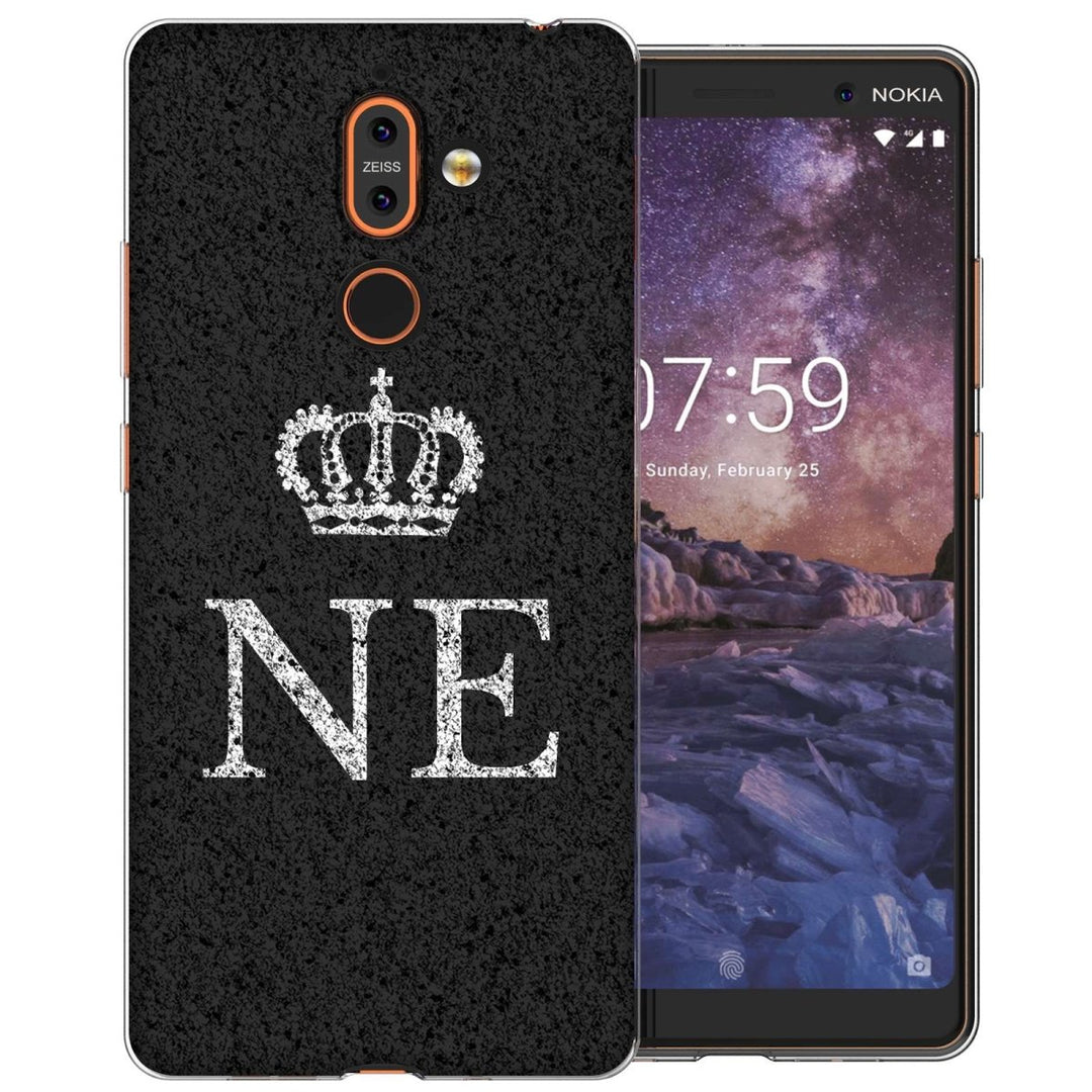 Nokia 7 Plus Black Crown Personalised TPU Gel Case - Mobile Madhouse