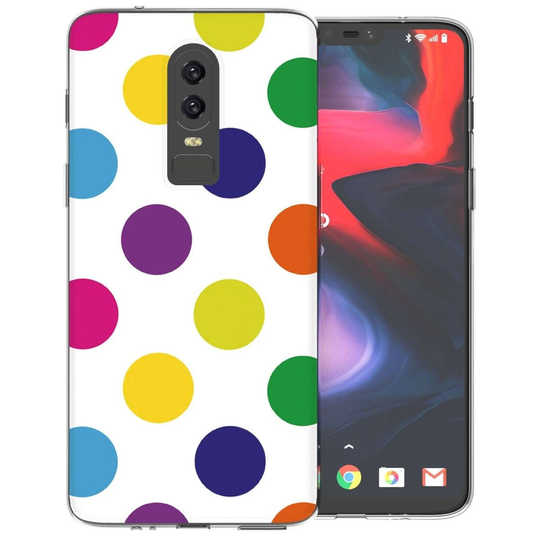 OnePlus 6 Multicolour Polka Dot TPU Gel Case - Mobile Madhouse