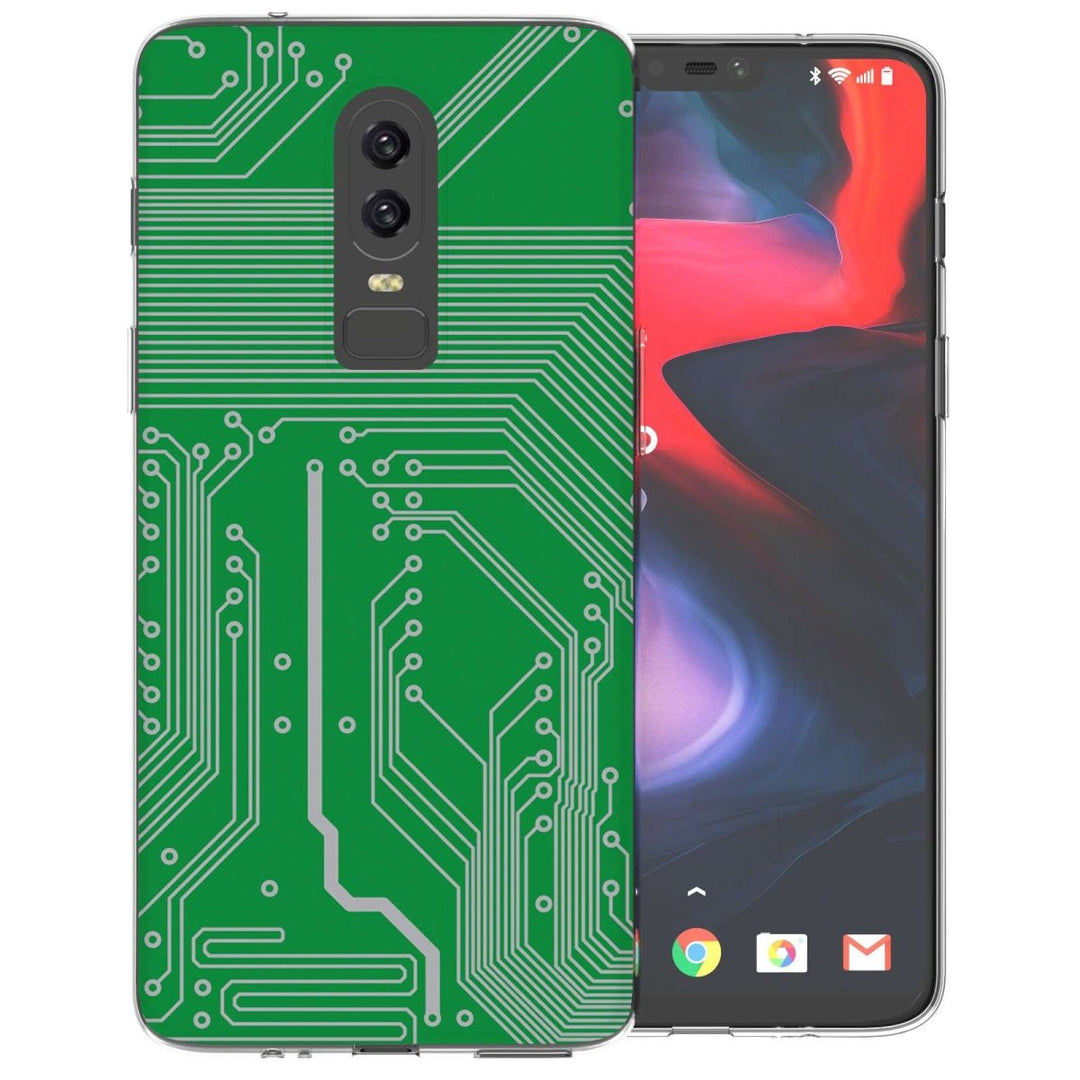 OnePlus 6 Green Circuit Board TPU Gel Case - Mobile Madhouse