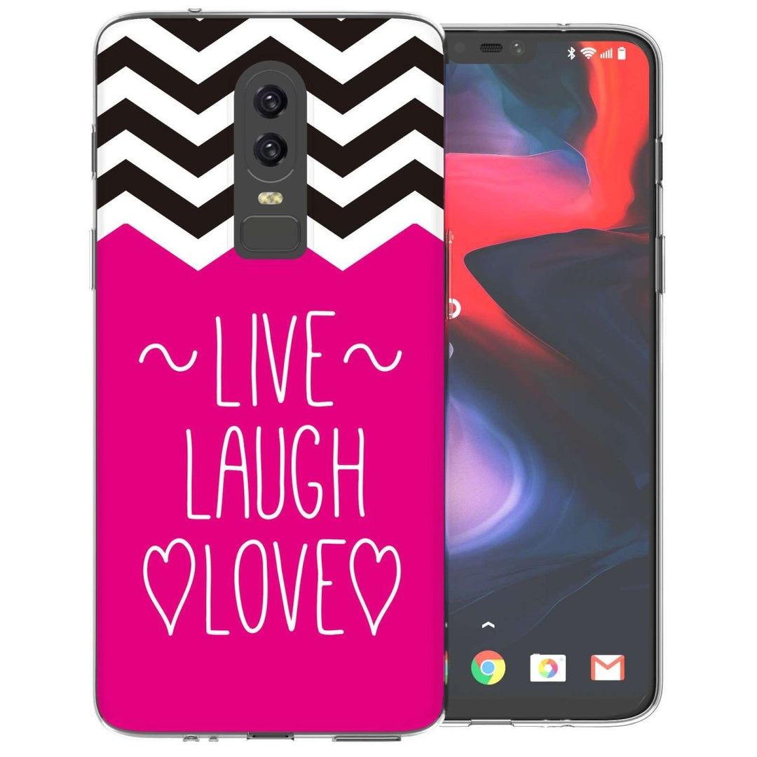 OnePlus 6 Live Laugh Love Heart TPU Gel Case - Mobile Madhouse