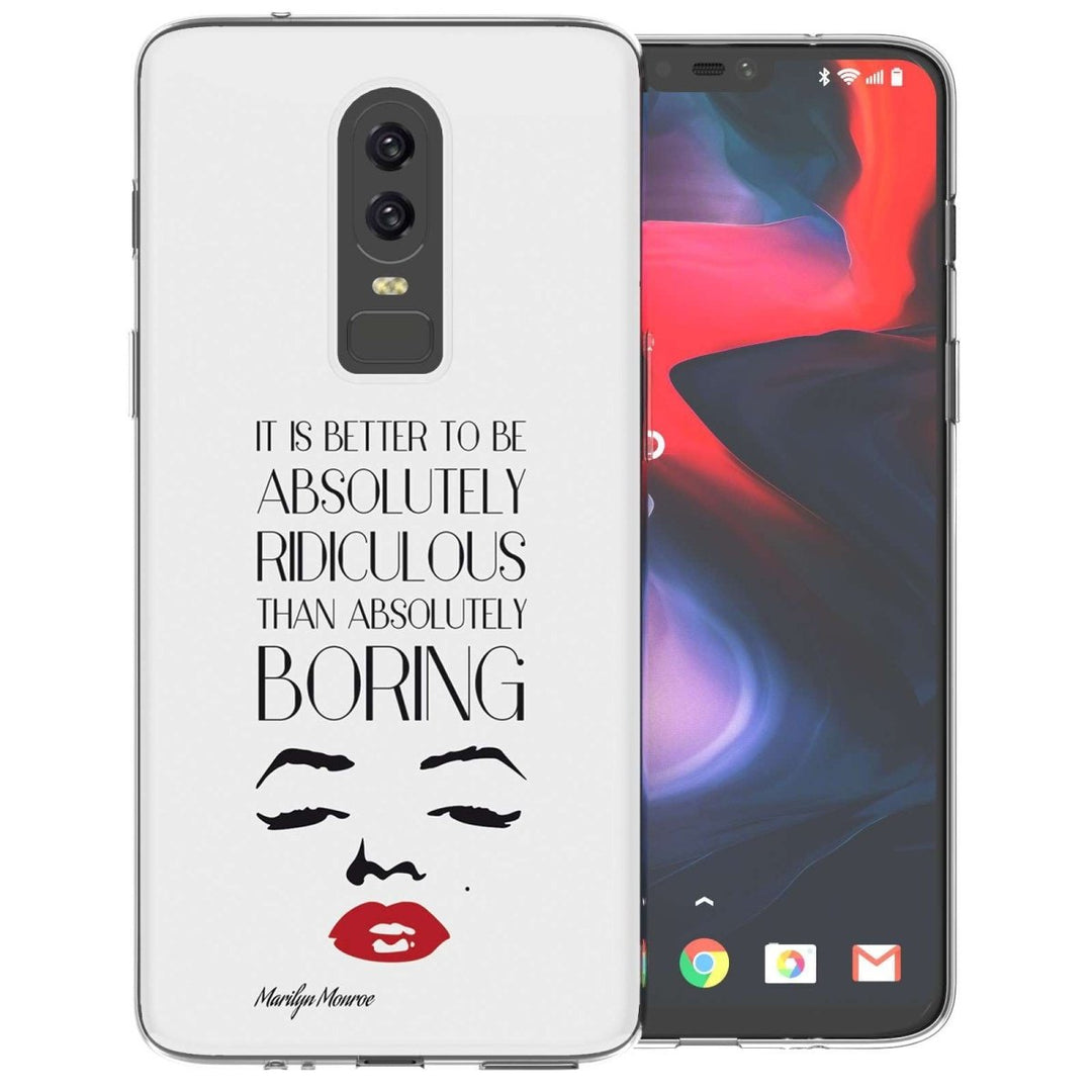 OnePlus 6 Marilyn Monroe Face Quote TPU Gel Case - Mobile Madhouse