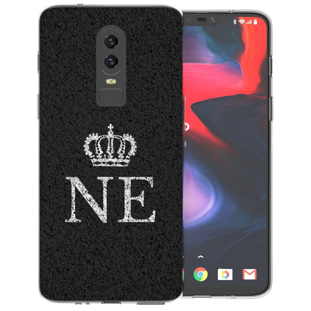 OnePlus 6 Black Crown Personalised TPU Gel Case - Mobile Madhouse