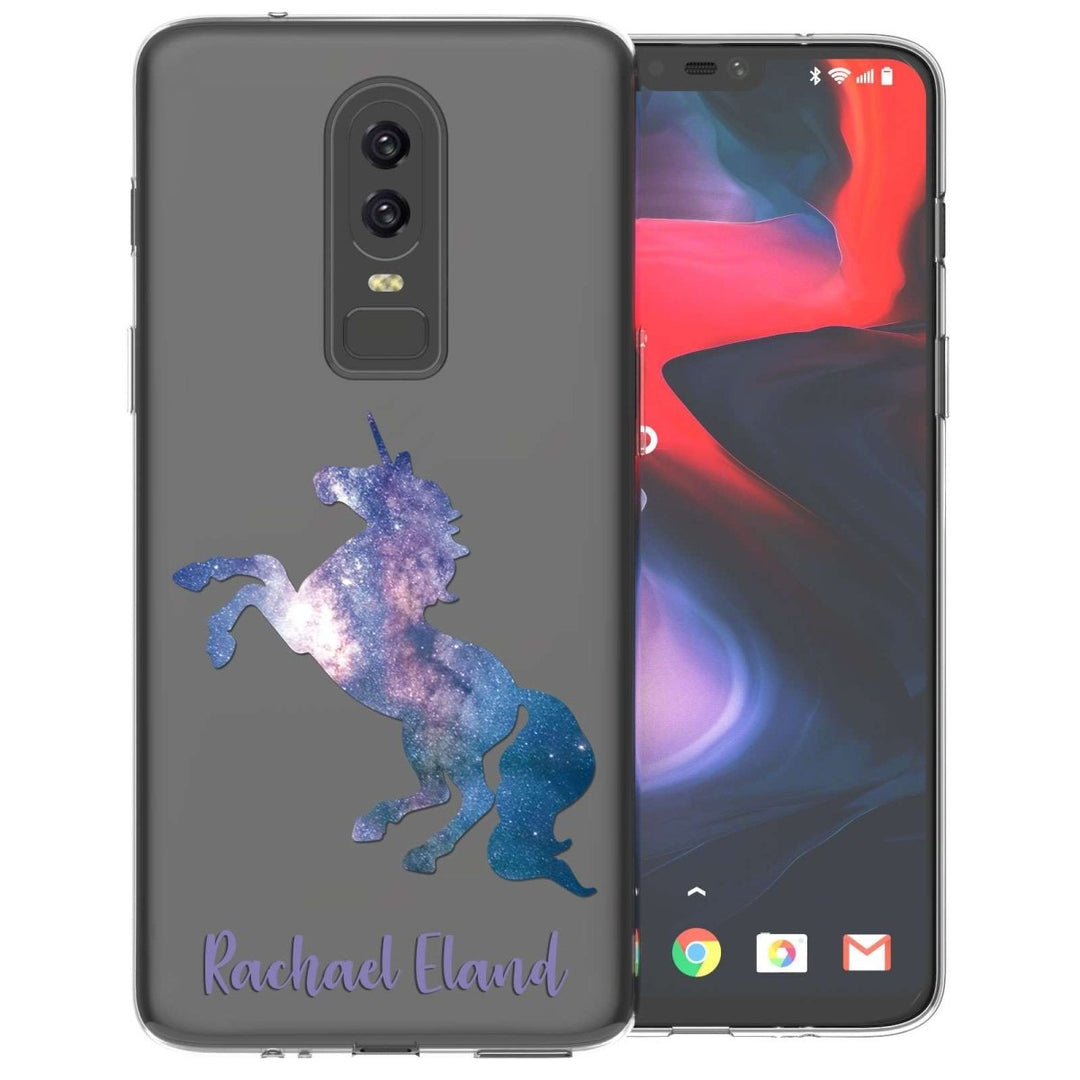 OnePlus 6 Blue Unicorn Personalised TPU Gel Case - Mobile Madhouse
