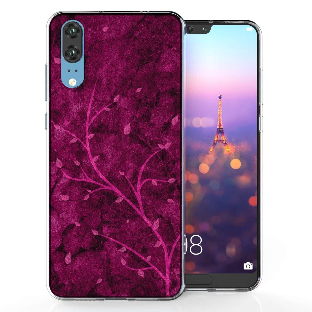 Huawei P20 Pink Tree TPU Gel Case - Mobile Madhouse