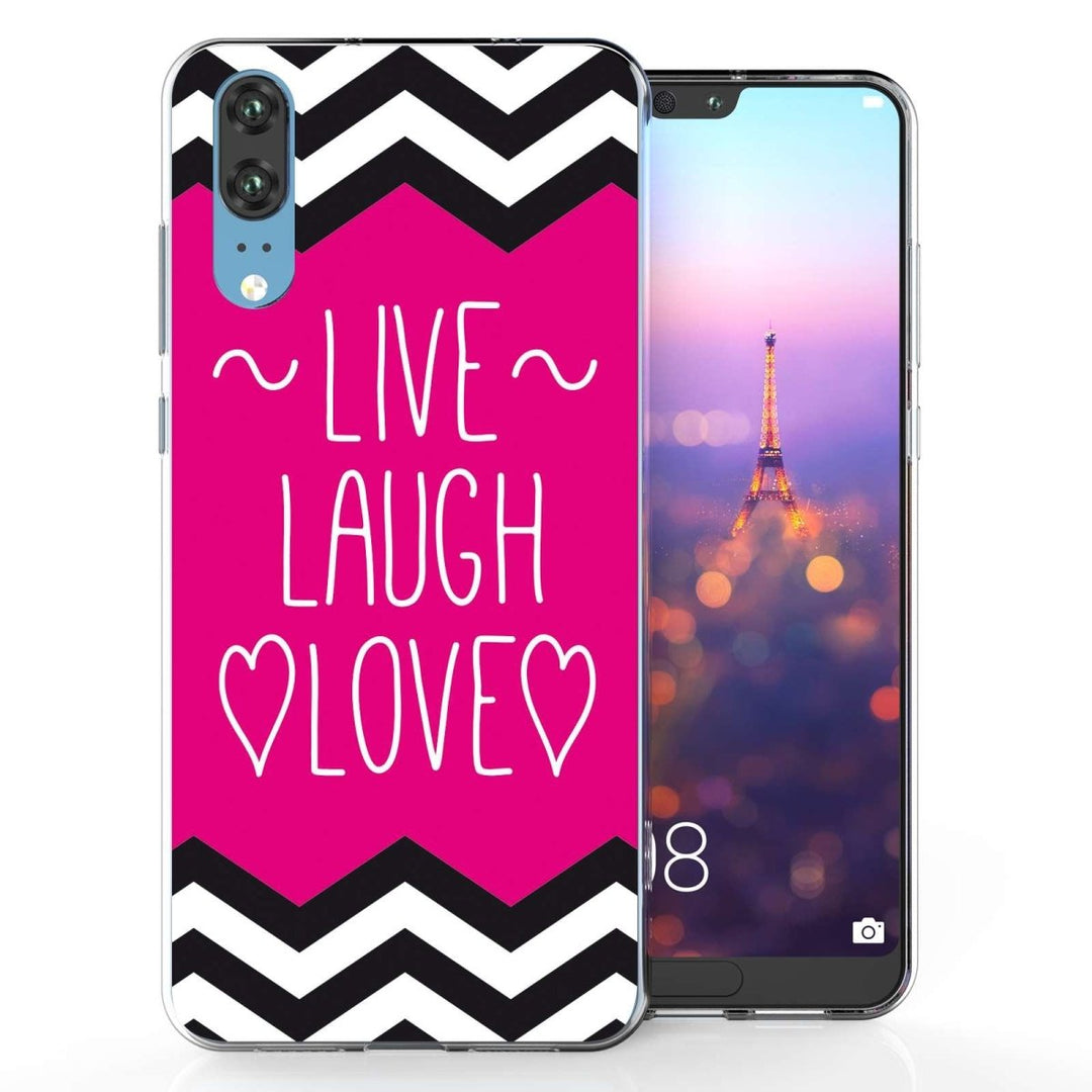 Huawei P20 Live Laugh Love Heart TPU Gel Case - Mobile Madhouse