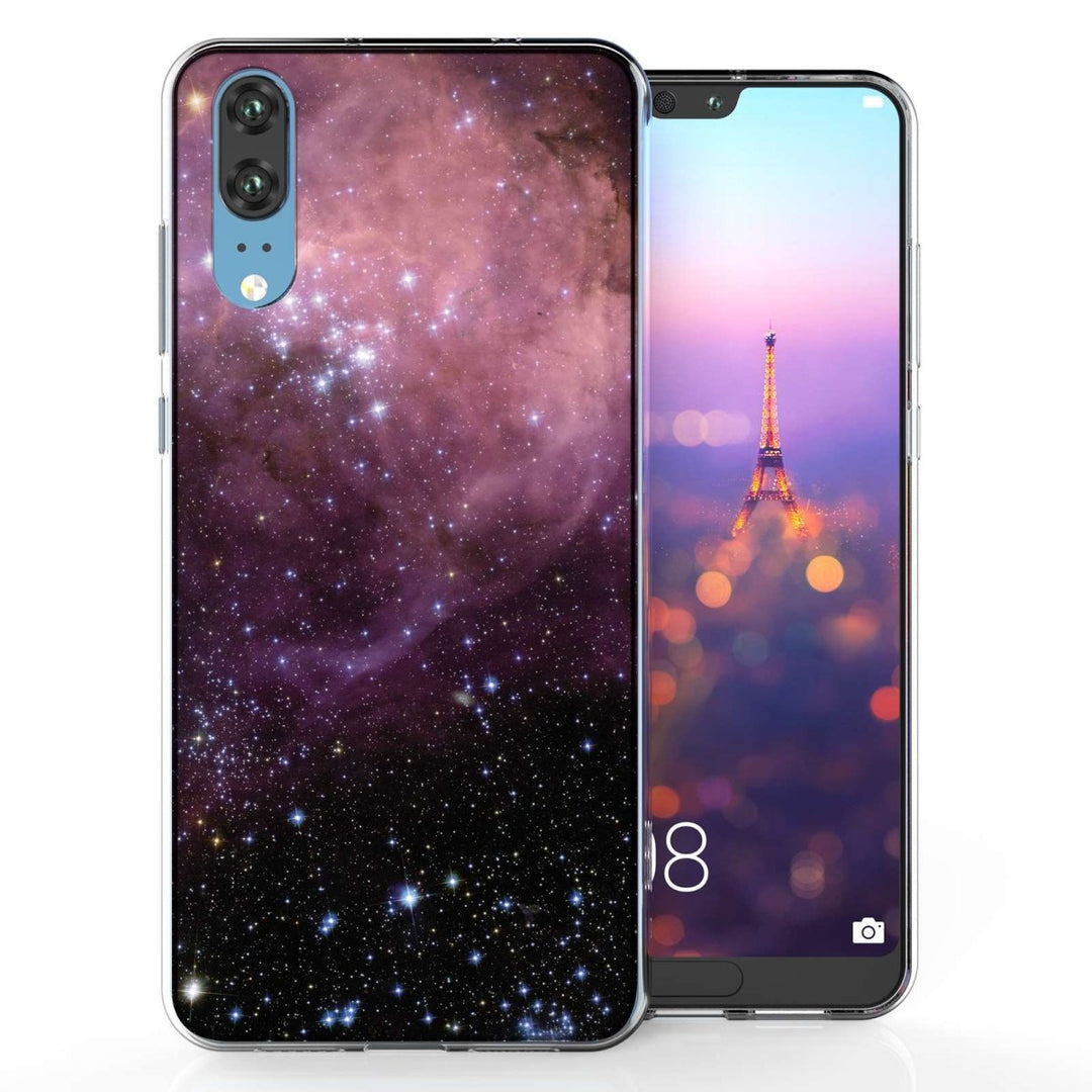Huawei P20 Purple & Black Constellation TPU Gel Case - Mobile Madhouse