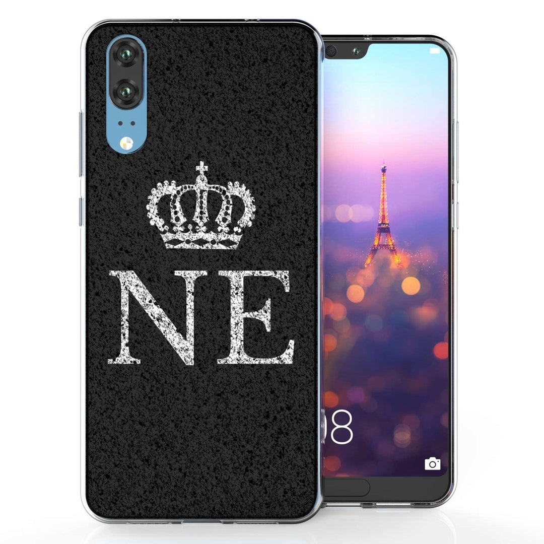 Huawei P20 Black Crown Personalised TPU Gel Case - Mobile Madhouse
