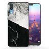 Huawei P20 Black White Marble Slice TPU Gel Case