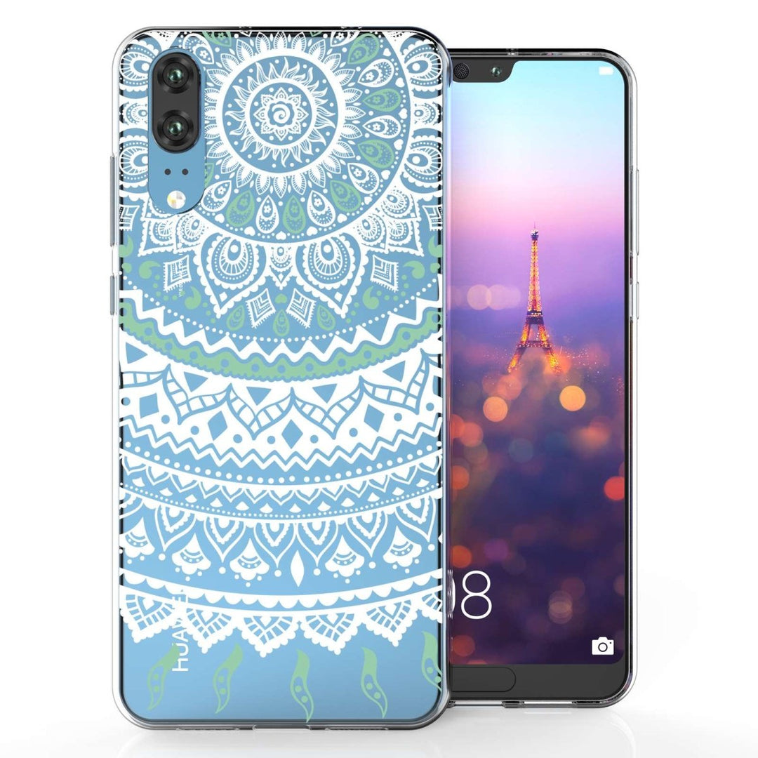 Huawei P20 Mandala TPU Gel Case - Mint Green - Mobile Madhouse