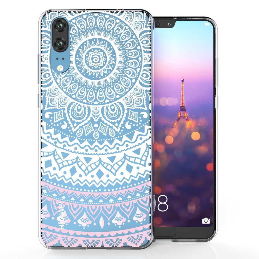 Huawei P20 Mandala TPU Gel Case - White - Mobile Madhouse