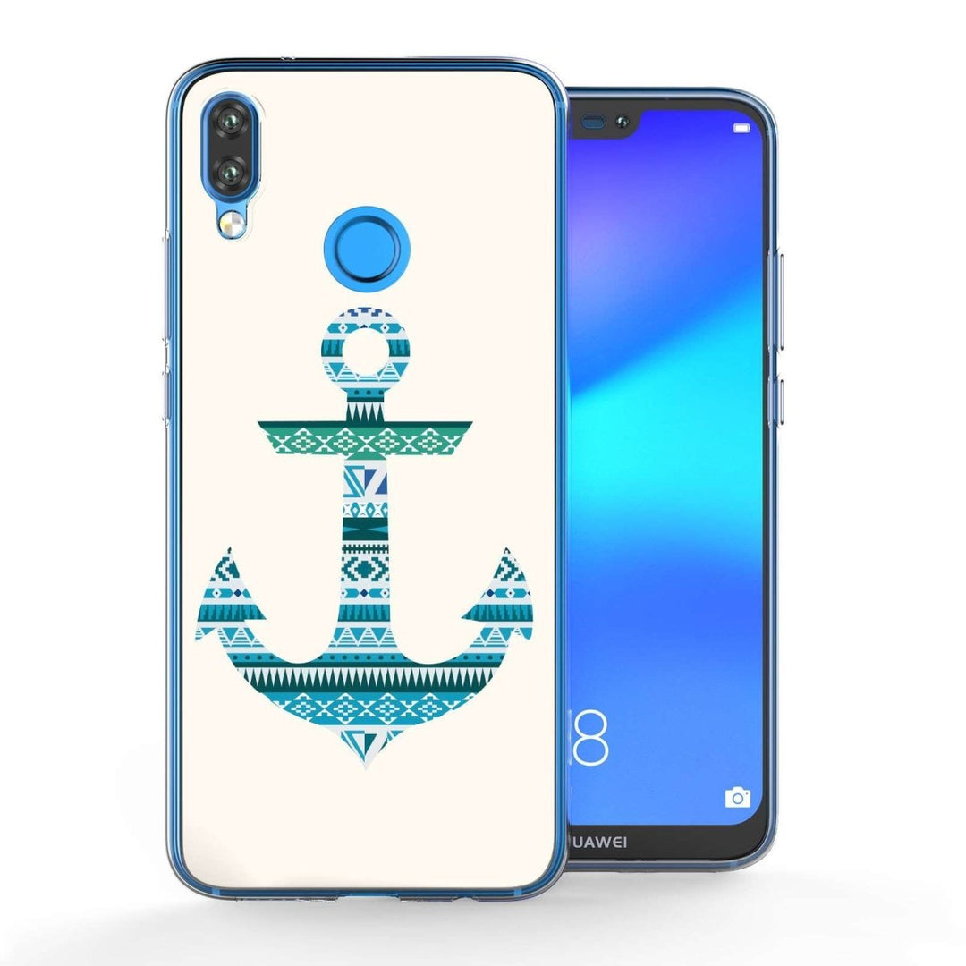 Huawei P20 Lite Aztec Blue Anchor TPU Gel Case - Mobile Madhouse