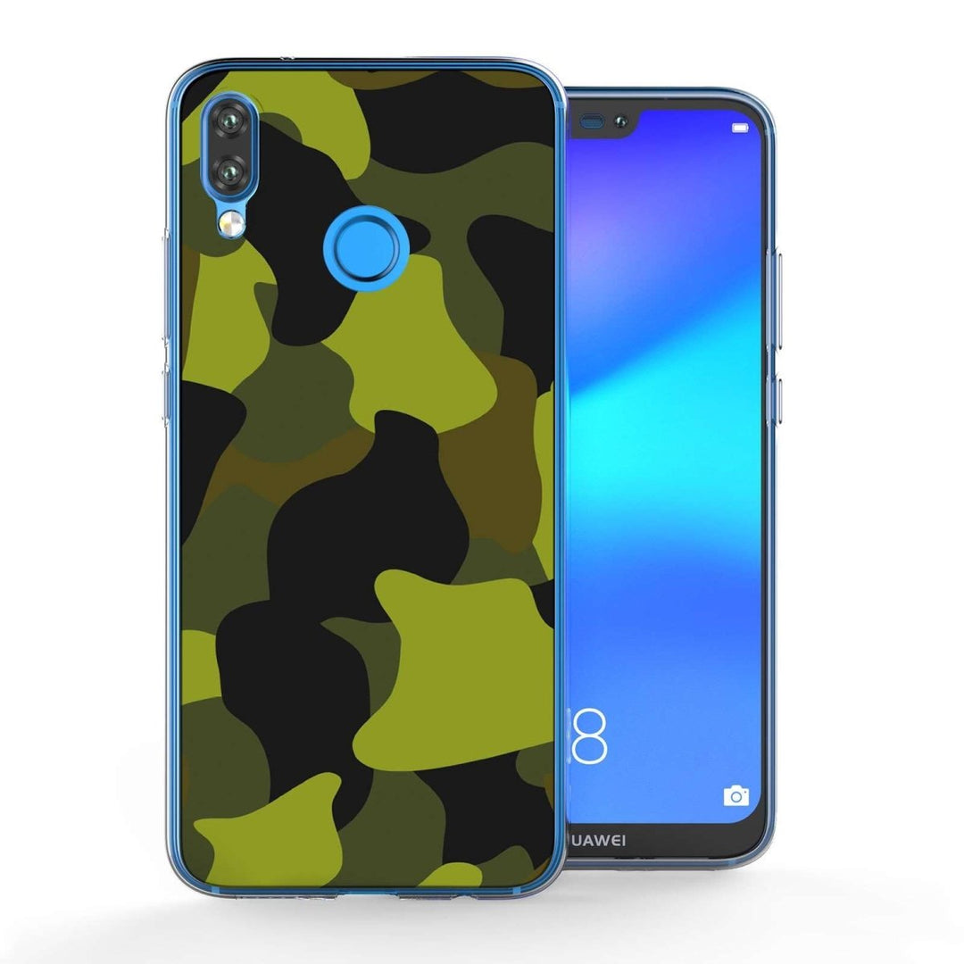 Huawei P20 Lite Green Camouflage TPU Gel Case - Mobile Madhouse