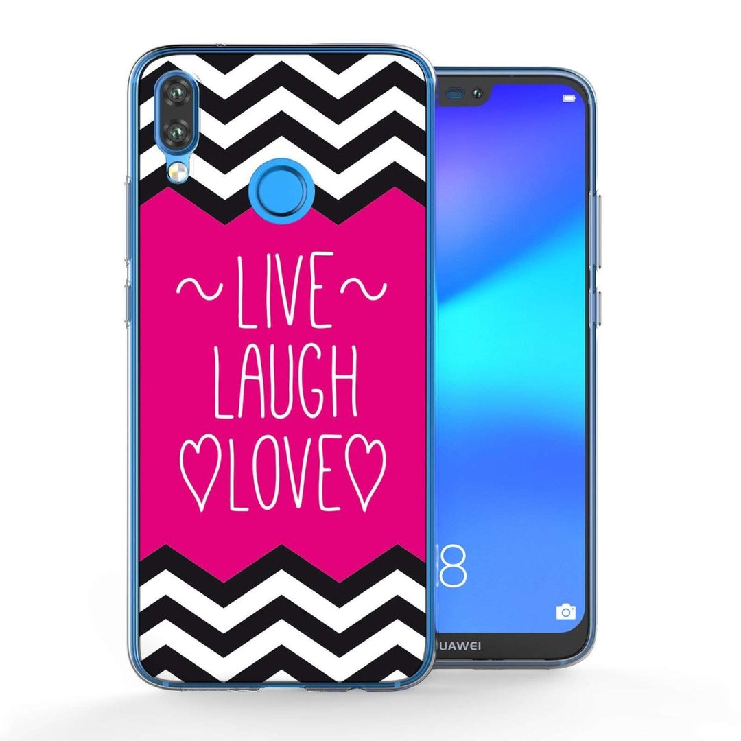 Huawei P20 Lite Live Laugh Love Heart TPU Gel Case - Mobile Madhouse