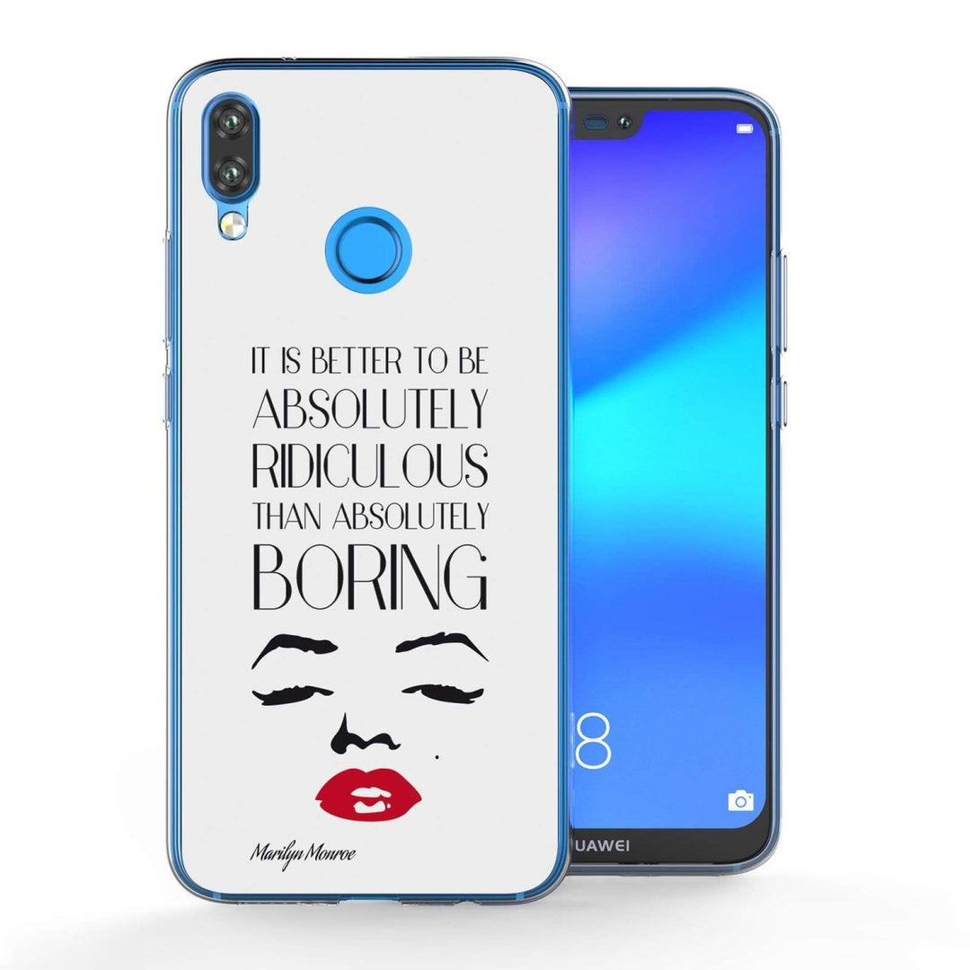 Huawei P20 Lite Marilyn Monroe Face Quote TPU Gel Case - Mobile Madhouse