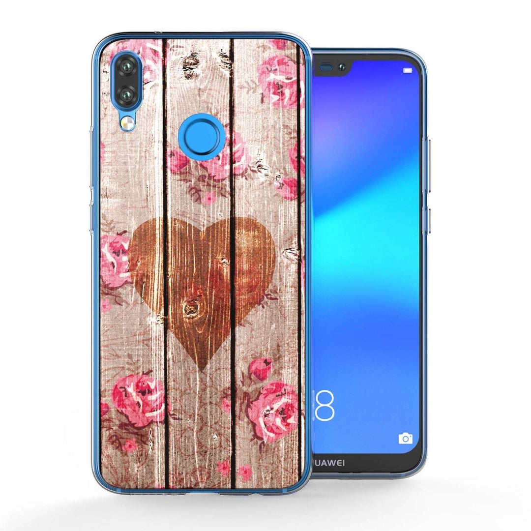 Huawei P20 Lite Vintage Wooden Heart TPU Gel Case - Mobile Madhouse