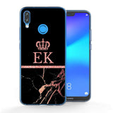 Huawei P20 Lite Black & Pink Marble Personalised TPU Gel Case - Mobile Madhouse