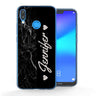 Huawei P20 Lite Black Marble Personalised TPU Gel Case
