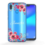 Huawei P20 Lite Clear Floral Personalised TPU Gel Case - Mobile Madhouse