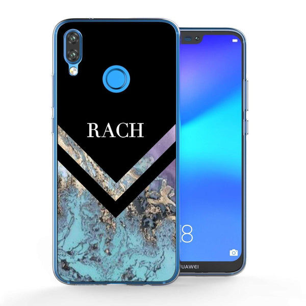Huawei P20 Lite Black Blue Arrow Personalised TPU Gel Case - Mobile Madhouse