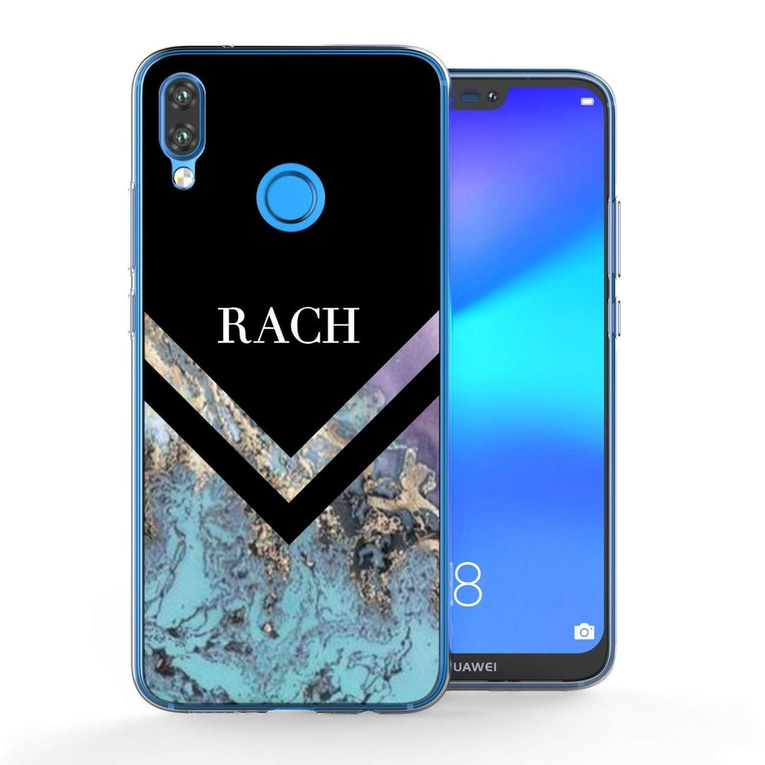 Huawei P20 Lite Black Blue Arrow Personalised TPU Gel Case - Mobile Madhouse