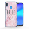 Huawei P20 Lite Pink Marble Heart Personalised TPU Gel Case