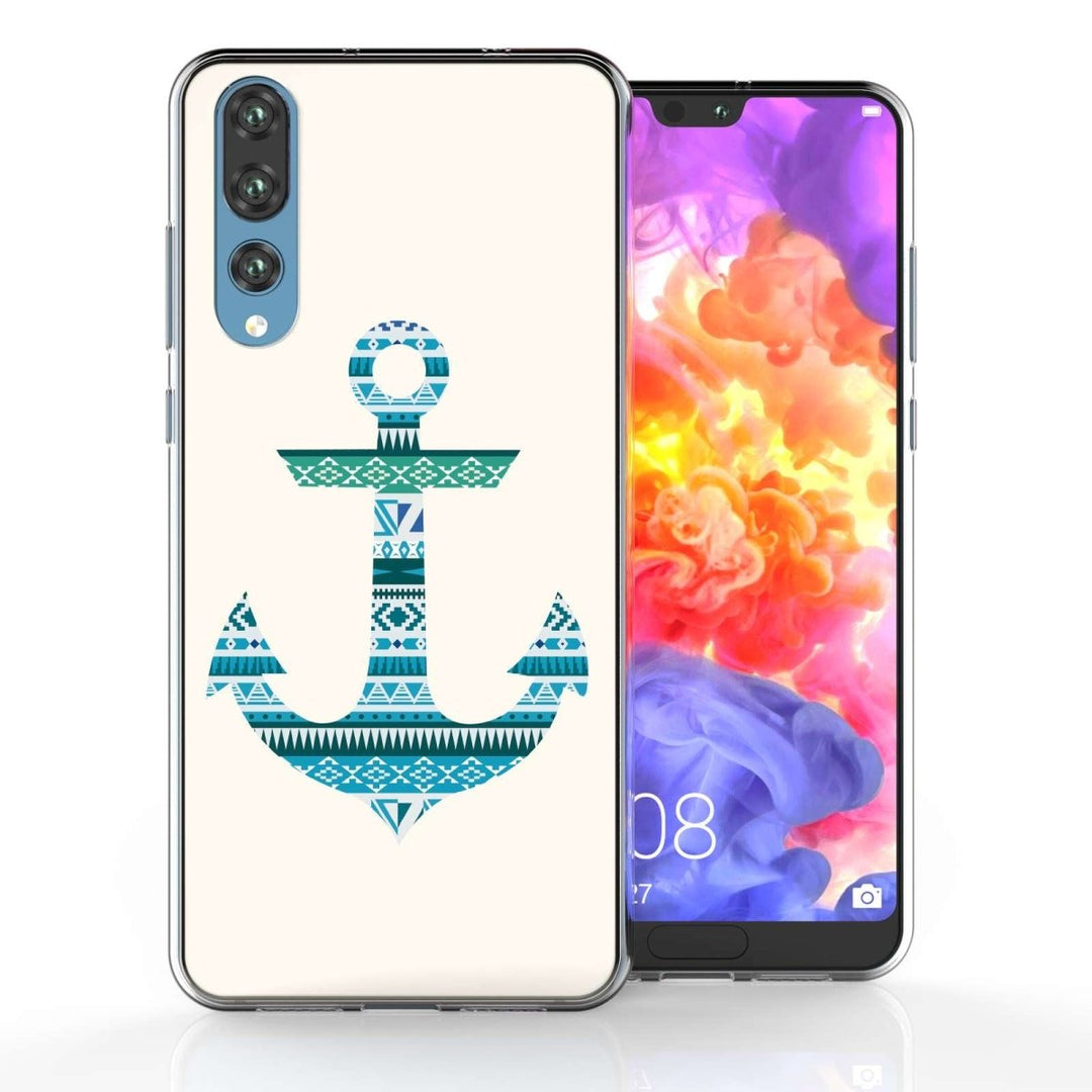Huawei P20 Pro Aztec Blue Anchor TPU Gel Case - Mobile Madhouse