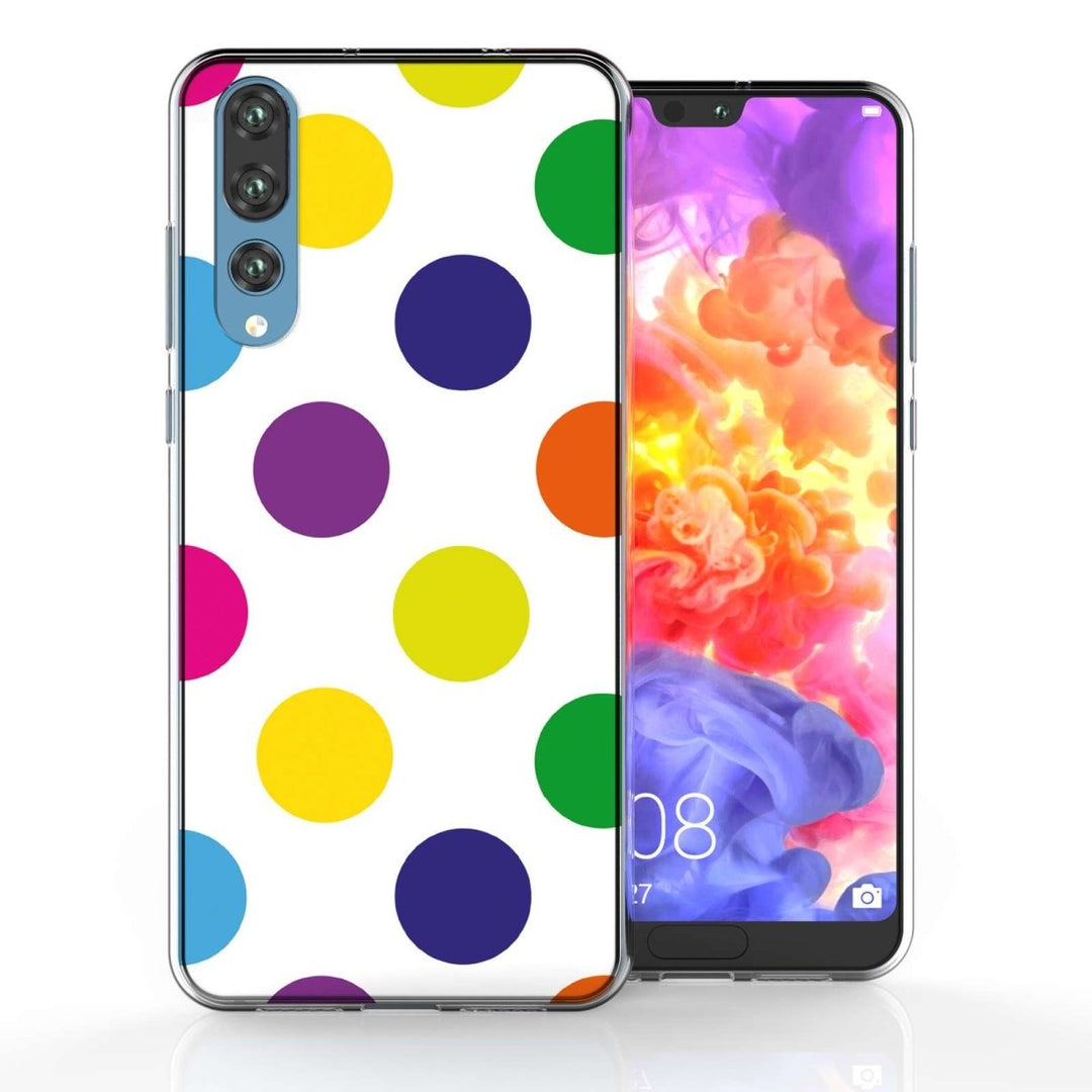 Huawei P20 Pro Multicolour Polka Dot TPU Gel Case - Mobile Madhouse