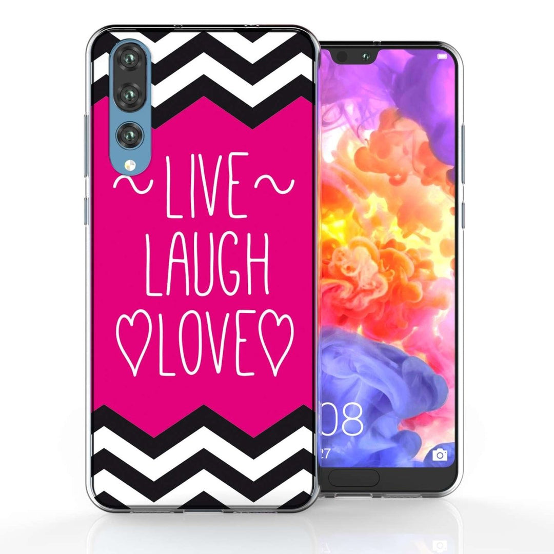 Huawei P20 Pro Live Laugh Love Heart TPU Gel Case - Mobile Madhouse