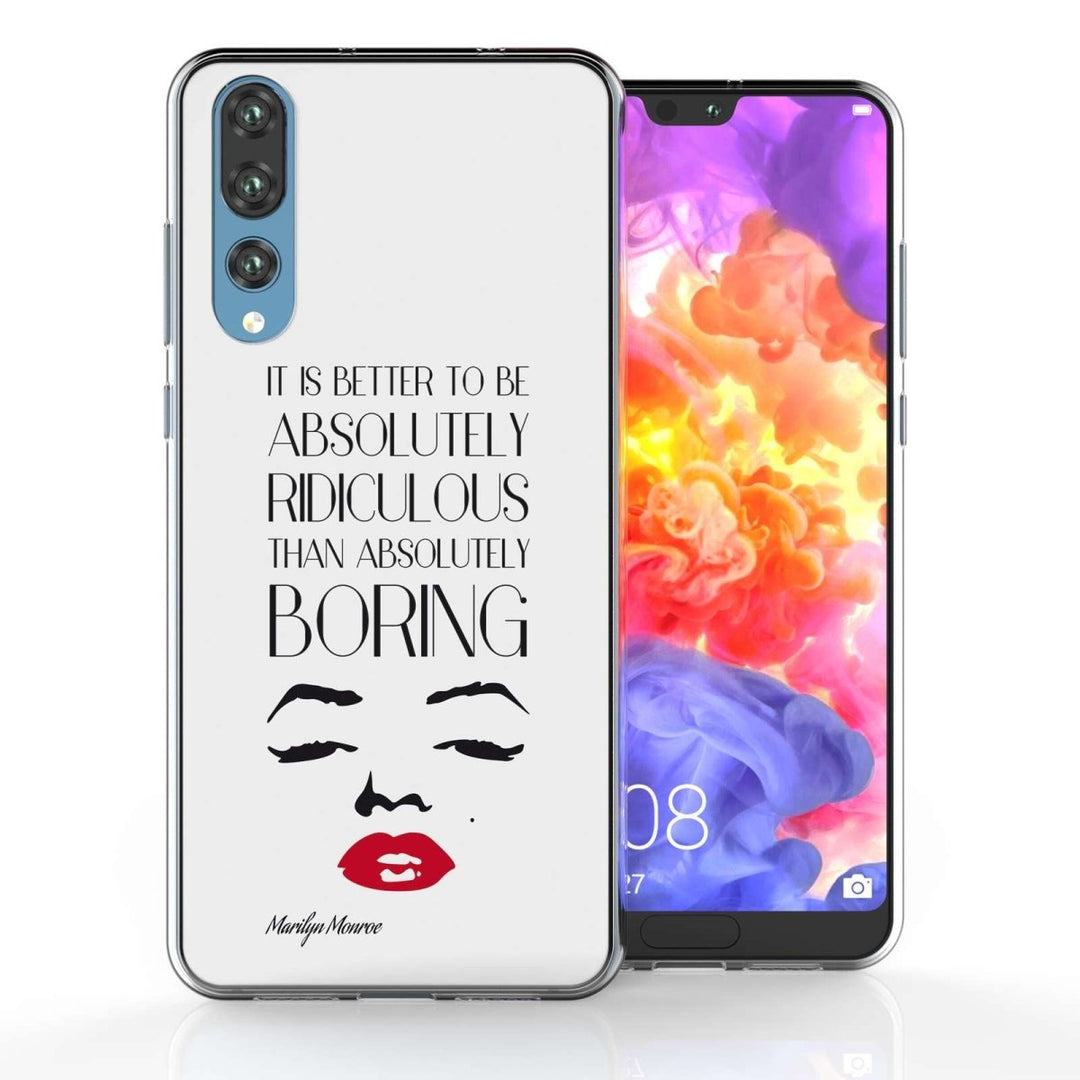 Huawei P20 Pro Marilyn Monroe Face Quote TPU Gel Case - Mobile Madhouse