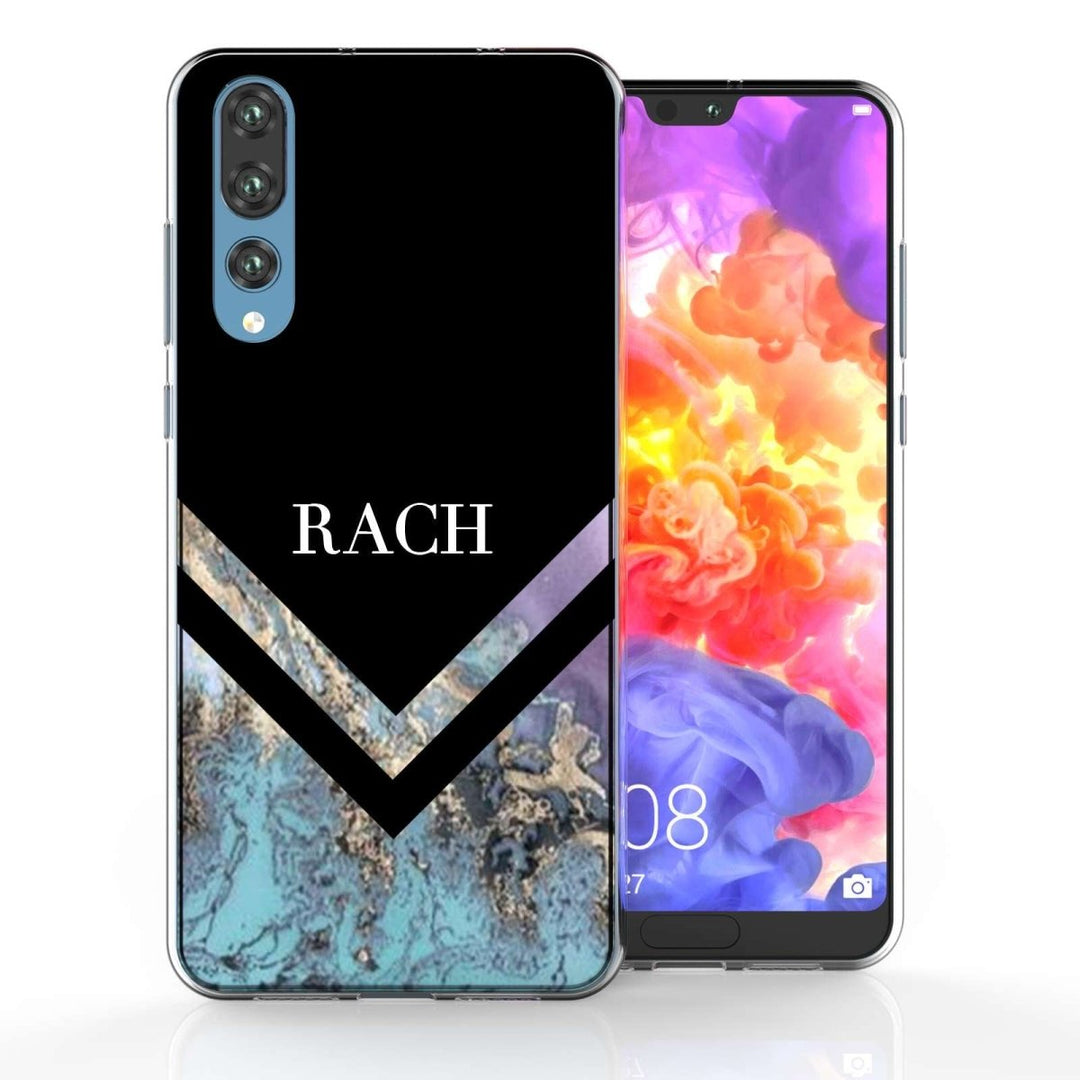 Huawei P20 Pro Black Blue Arrow Personalised TPU Gel Case - Mobile Madhouse