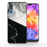 Huawei P20 Pro Black White Marble Slice TPU Gel Case