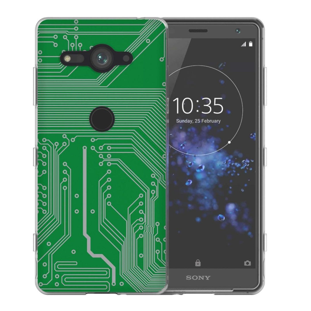Sony Xperia XZ2 Compact Circuit Board TPU Gel Case - Green - Mobile Madhouse