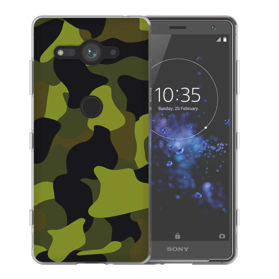 Sony Xperia XZ2 Compact Green Camouflage TPU Gel Case - Mobile Madhouse
