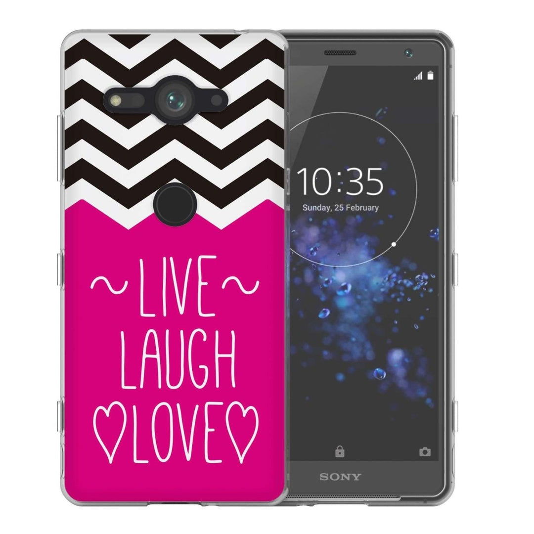 Sony Xperia XZ2 Compact Live Laugh Love Heart TPU Gel Case - Mobile Madhouse
