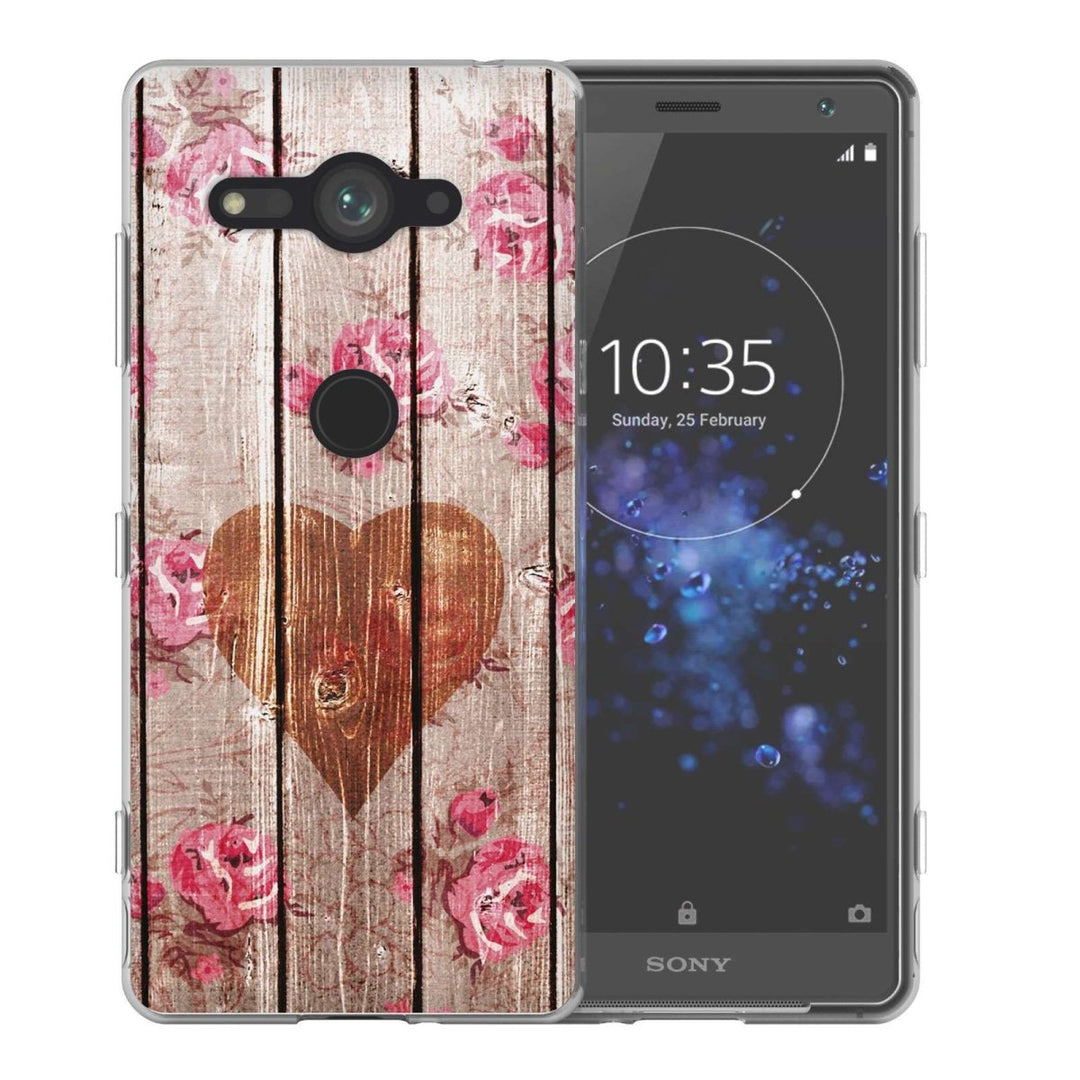Sony Xperia XZ2 Compact Vintage Wooden Heart TPU Gel Case - Mobile Madhouse