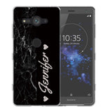 Sony Xperia XZ2 Compact Black Marble Personalised TPU Gel Case - Mobile Madhouse