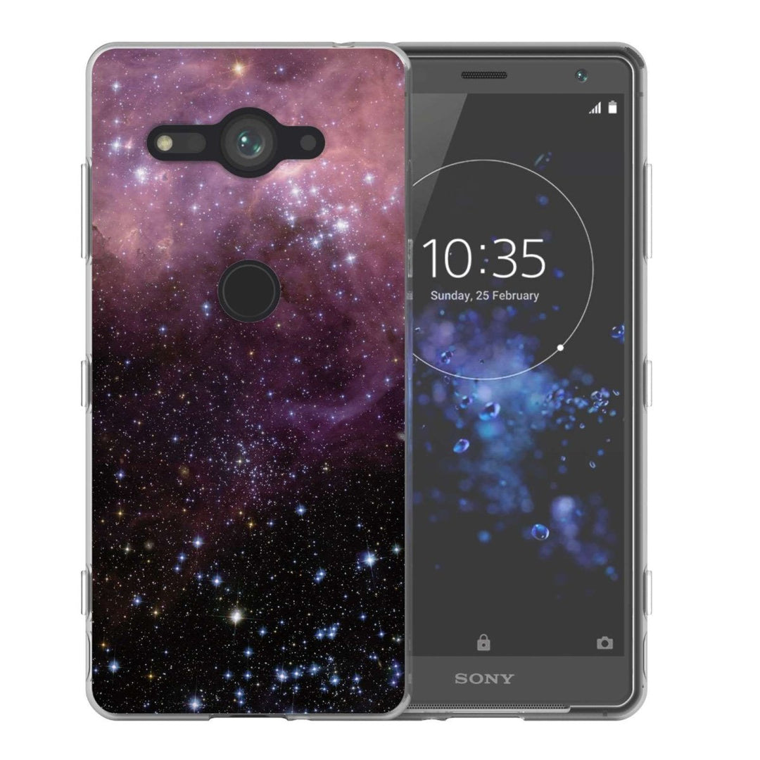 Sony Xperia XZ2 Compact Purple & Black Constellation TPU Gel Case - Mobile Madhouse