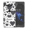 Sony Xperia XZ2 Compact White Marble Hearts Personalised TPU Gel Case