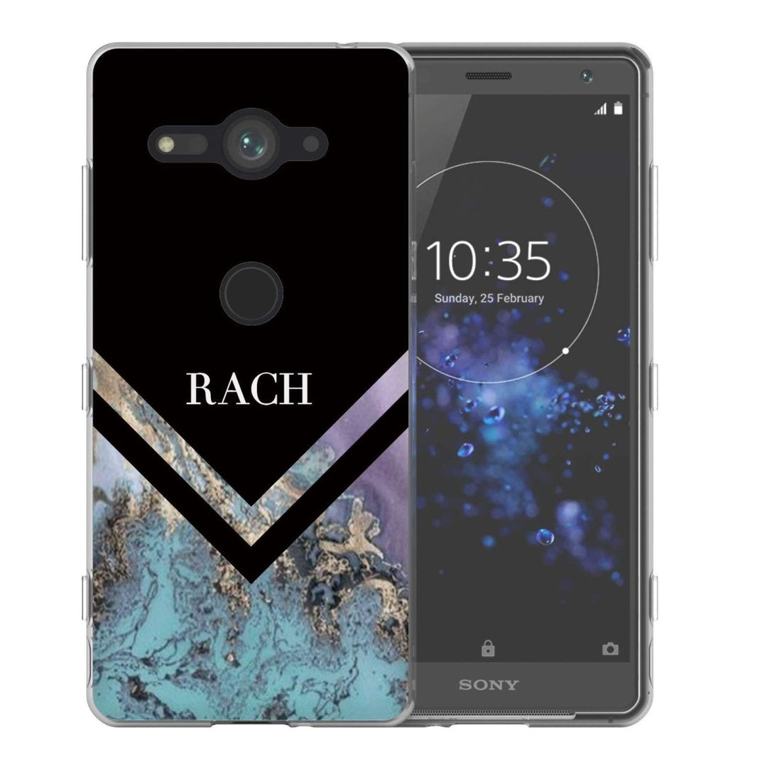 Sony Xperia XZ2 Compact Black Blue Arrow Personalised TPU Gel Case - Mobile Madhouse