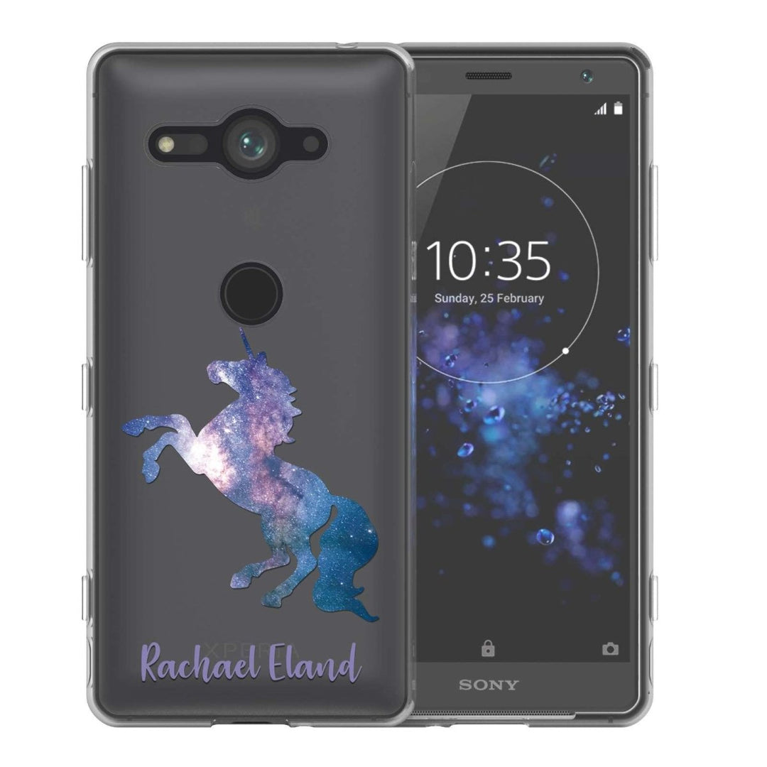 Sony Xperia XZ2 Compact Blue Unicorn Personalised TPU Gel Case - Mobile Madhouse